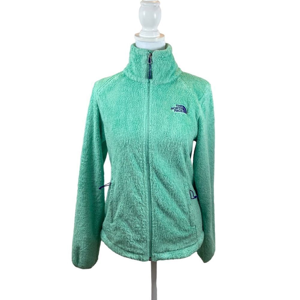 Ladies Mint Green and Purple The North Face Full Zip Fleece Jacket Size XS